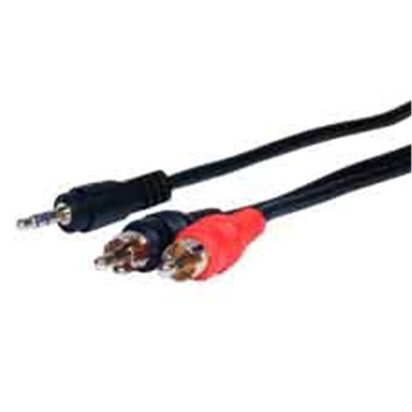 Comprehensive Comprehensive Standard Series 3.5mm Stereo Mini Plug to 2 RCA Plugs Audio Cable 6ft MPS-2PP-6ST